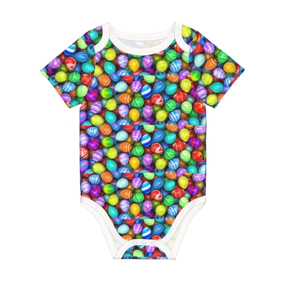 Rocae Colorful Easter Eggs1 for Baby Climbing Clothes Soft Baby Romper for Active Infants Comfortable and Breathable Crawling Jumpsuit Unisex Baby Outfit 9M