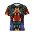 thumbnail image 1 of Rocae Colorful Floral for Men's Moisture-Wicking Crew Tee - T-Shirt for Sports, Outdoor Activities, and Casual WearXX-Large, 1 of 9