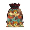thumbnail image 1 of Rocae Colorful Hawaii Palms Print Christmas Drawstring Linen Gift Bag with Drawstrings Treat Bag Goody Present Bags for Christmas Party Favor, 1 of 8