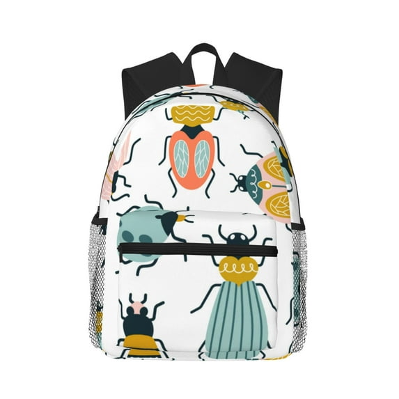 Rocae Colorful Insects for Lightweight Casual Backpack Travel Hiking Backpack Carry On Laptop Backpack