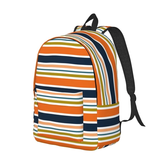 Rocae Colorful Pastel Stripes for Durable Canvas Backpack Leisure Large Bag Travel Rucksack Multi-function Backpack Medium