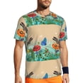 thumbnail image 1 of Rocae Colorful Plants And Insects for Men's Mesh Quick-Dry Short Sleeve Workout T-Shirt,Mens Crew Neck Tee Lightweight Soft Classic T Shirts 5X-Large, 1 of 9