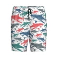 thumbnail image 1 of Rocae Colorful Shark for Men's Soft Sleep Pajama Shorts, Waistband and Pockets, 1 of 9
