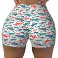 thumbnail image 1 of Rocae Colorful Shark for Women's Quick-Dry Running Shorts,Ladies Active Athletic Apparel Yoga Workout Gym Running Volleyball Spandex Shorts Large, 1 of 9