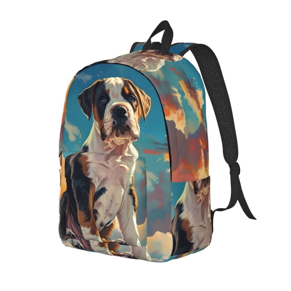 Rocae Colorful Sky Puppy for Canvas College Laptop Backpack for Men Women-Medium