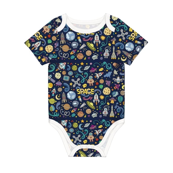 Rocae Colorful Space for Baby Climbing Clothes Soft Baby Romper for Active Infants Comfortable and Breathable Crawling Jumpsuit Unisex Baby Outfit 6 Months