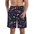 thumbnail image 1 of Rocae Colorful Vintage Cactuses for Men's Beach Shorts Casual Elastic Waist Drawstring Summer Beach Shorts,S-3XL-Small, 1 of 6