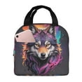 thumbnail image 1 of Rocae Colorful Wolf Head A for Insulated Lunch Bag for Women Men,Large Lunch Box for Work School Picnic Hiking Daytrip, 1 of 5