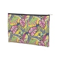 thumbnail image 1 of Rocae Colrful Tropical Leaves for Cosmetic Bags for Women Paper Reusable Cosmetic Bag Travel Toiletry Organizer Capacity Multipurpose Zipper Pouch, 1 of 8