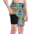 thumbnail image 1 of Rocae Construction Machinery for Teen Beach Trunks Boys Swim Trunks with Compression Liner Quick Dry Board Shorts, 1 of 9