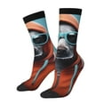 thumbnail image 1 of Rocae Cool Dog In Hoodie for Adult Socks Casual Athletic Stretchy Loose Socks for Women Men Non-Slip Middle Tube Socks, 1 of 6