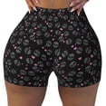 thumbnail image 1 of Rocae Cool Skull Love for Women's Quick-Dry Running Shorts,Ladies Active Athletic Apparel Yoga Workout Gym Running Volleyball Spandex Shorts X-Large, 1 of 9