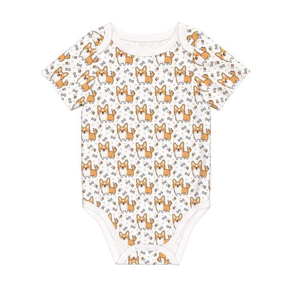 Rocae Corgi with Hearts for Baby Climbing Clothes Soft Baby Romper for Active Infants Comfortable and Breathable Crawling Jumpsuit Unisex Baby Outfit 2 Years