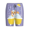 thumbnail image 1 of Rocae Corgi Washing in Bathtub for Men's Soft Sleep Pajama Shorts, Waistband and Pockets, 1 of 9
