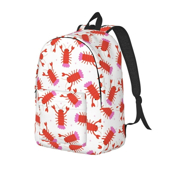 Rocae Crayfish And Hearts for Canvas College Laptop Backpack for Men Women -Small