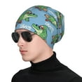 thumbnail image 1 of Rocae Crocodile Riding Skateboard for Beanies Hats for Men Women Warm Chunky Knit Hats Winter Adult Milk Silk Knitted Beanie, 1 of 7
