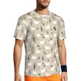 thumbnail image 1 of Rocae Cute Alpaca for Men's Mesh Quick-Dry Short Sleeve Workout T-Shirt,Mens Crew Neck Tee Lightweight Soft Classic T Shirts 3X-Large, 1 of 9