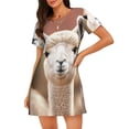 thumbnail image 1 of Rocae Cute Alpaca in Daze for Nightgowns for Women Sleep Shirts Short Sleeve Nightshirt Pullover Nightdress, 1 of 6