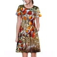 thumbnail image 1 of Rocae Cute Anemone Fish for Dresses Summer Casual Ruffle Short Sleeve Cute Crew Neck Flowy Dress with Pockets, 1 of 6