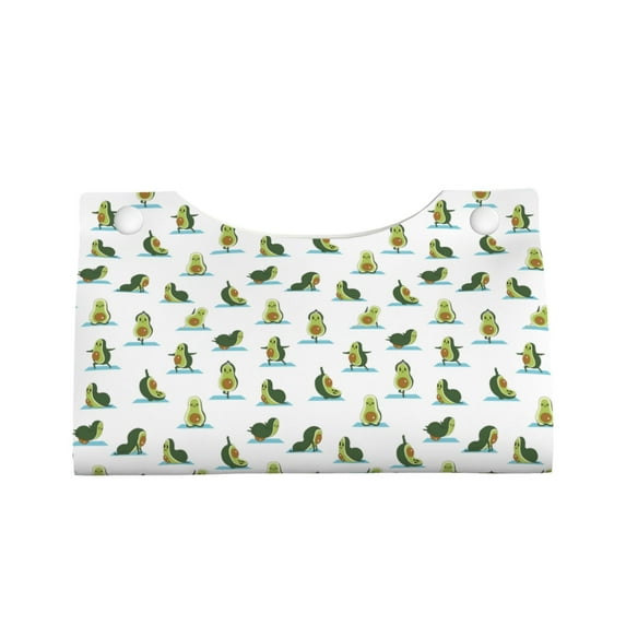 Rocae Cute Avocado Yoga Print Long Tissue Box Lid Durable Leather Tissue Box Lid Can Be Used as Modern Home Decoration