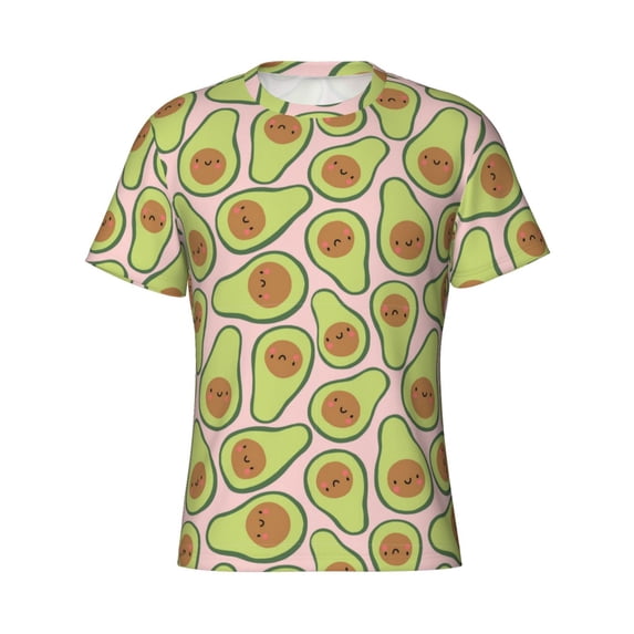 Rocae Cute Avocado for Men's Moisture-Wicking Crew Tee - T-Shirt for Sports, Outdoor Activities, and Casual Wear3X-Large