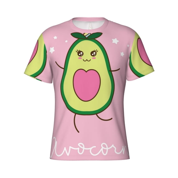 Rocae Cute Avocado for Men's Moisture-Wicking Crew Tee - T-Shirt for Sports, Outdoor Activities, and Casual WearX-Large