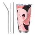 thumbnail image 1 of Rocae Cute Axolotl Sakura Blossoms A for 20 Ounces Stainless Steel Insulted Tumbler Car Cup Drink Mug Inspirational Graduate Present-Straw Three-piece Set, 1 of 8
