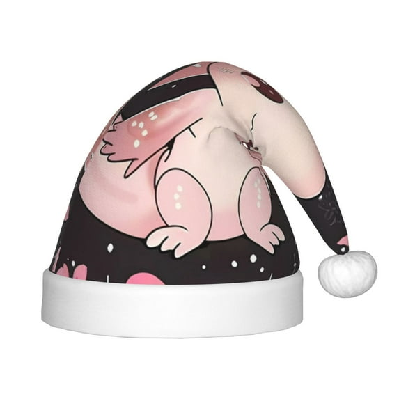 Rocae Cute Axolotl Sakura Blossoms for Christmas Hat for Kids Hats Christmas Party Supplies