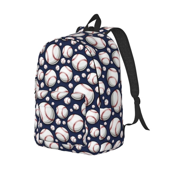 Rocae Cute Basebal for Durable Canvas Backpack Leisure Large Bag Travel Rucksack Multi-function Backpack Medium