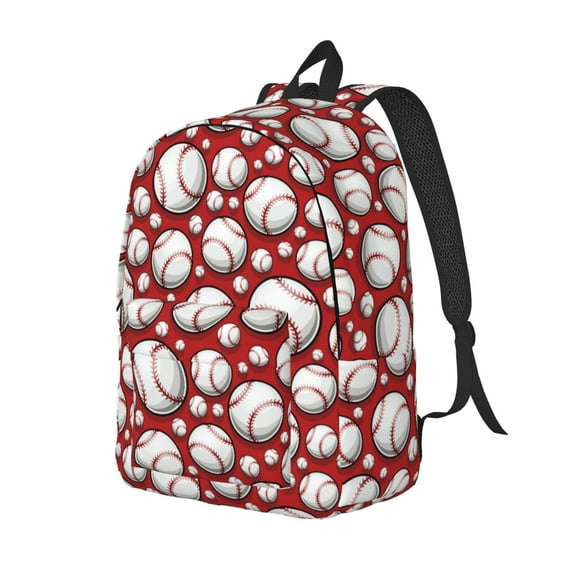 Rocae Cute Baseball for Canvas College Laptop Backpack for Men Women-Small