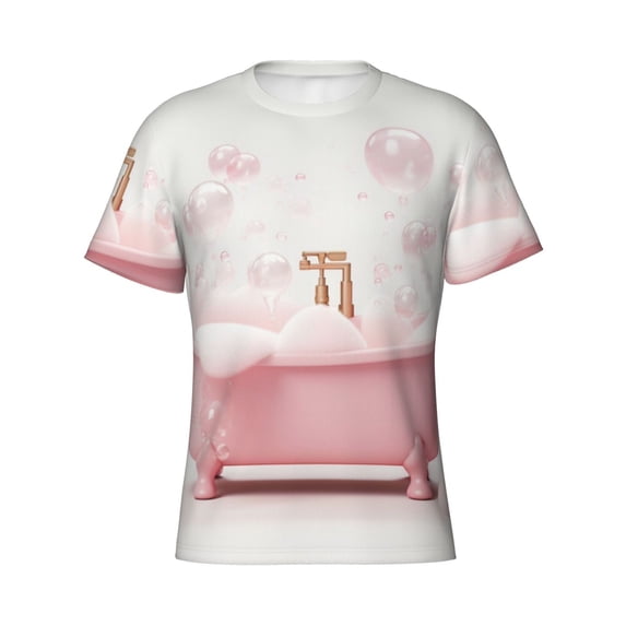 Rocae Cute Bathtub for Men's Moisture-Wicking Crew Tee - T-Shirt for Sports, Outdoor Activities, and Casual Wear