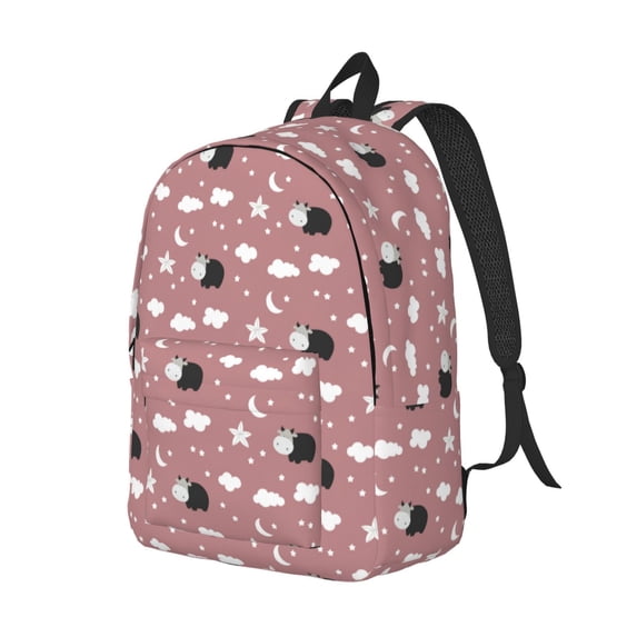 Rocae Cute Calf for Durable Canvas Backpack Leisure Large Bag Travel Rucksack Multi-function Backpack