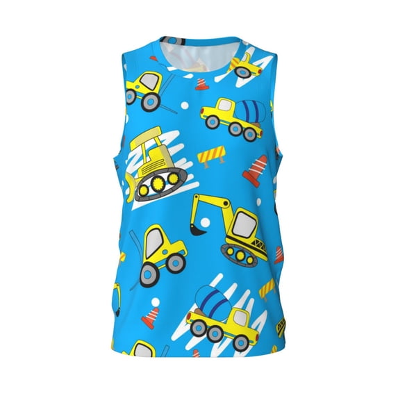 Rocae Cute Car Cartoon for Men's Basketball Jersey Lightweight and Breathable Athletic Tank Top,Quick-Drying Sports Jersey Large