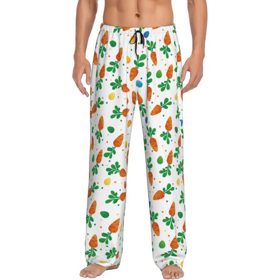 Rocae Cute Carrot Mens Pajama Pants Pj Pants Mens Lounge Pants-Small