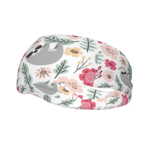 Rocae Cute Cartoon Sloth for Sweatbands Sports Headband for Men and Women,Fashion Sweat Bands Headbands for Running,Cycling,Football, Yoga, Fitness