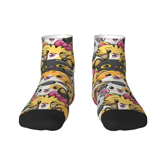Rocae Cute Cat Cartoon for Premium Adult Socks,Comfortable, Breathable, and Durable Socks, Perfect for Everyday Wear