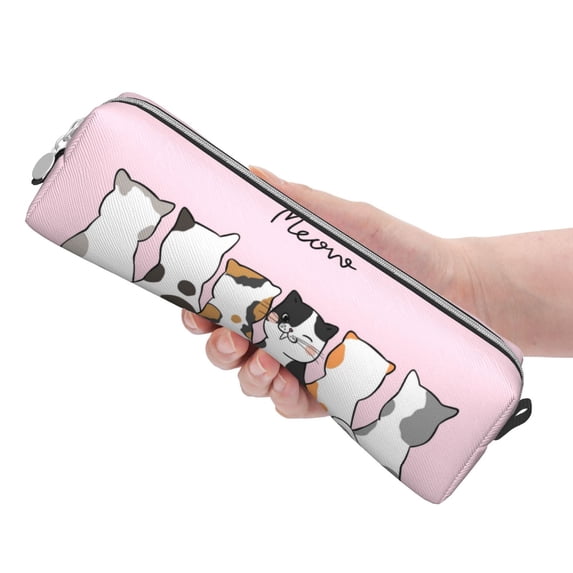 Rocae Cute Cats for Pen and Marker Pouch with Zipper for Men and Women, Stationery Bag Pen Holder for Work and Office