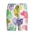 thumbnail image 1 of Rocae Cute Chameleons for Men's Soft Sleep Pajama Shorts, Waistband and Pockets, 1 of 9