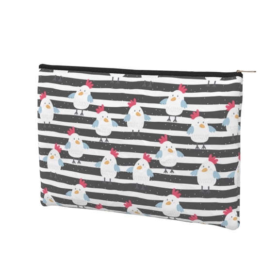 Rocae Cute Chicken for Cosmetic Bags for Women Paper Reusable Cosmetic Bag Travel Toiletry Organizer Capacity Multipurpose Zipper Pouch