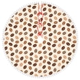 thumbnail image 1 of Rocae Cute Coffee Bean Print for Christmas Tree Skirt with Pom Pom Trim for Holiday Party for Holiday Home Decor Indoor Outdoor-30", 1 of 7