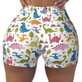thumbnail image 1 of Rocae Cute Dinosaur for Women's Quick-Dry Running Shorts,Ladies Active Athletic Apparel Yoga Workout Gym Running Volleyball Spandex Shorts XX-Large, 1 of 9