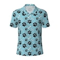 thumbnail image 1 of Rocae Cute Dog Footprints for Men's Short Sleeve Polo Shirt, Quick Drying Performance Moisture Wicking Sports Men's Golf Shirt X-Large, 1 of 9