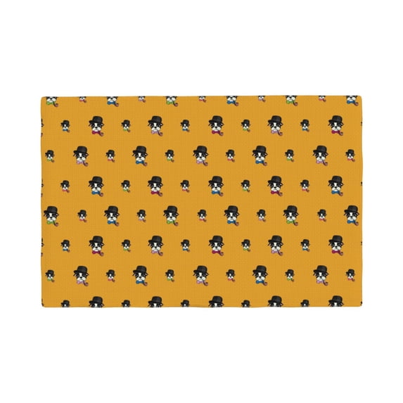 Rocae Cute Dog Printed Heat Resistant Place Mats,Classic Hemstitch Cloth Fabric Placemats Imitation Linen Place Mat Table Mats 18x12 inch