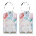 thumbnail image 1 of Rocae Cute Elephant for Leather Luggage Baggage Tags ID Label Privacy Cover ID Label with Stainless Steel Loop and Address Card, 1 of 5