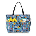 thumbnail image 1 of Rocae Cute Flat Fish for Large Women's Waterproof Beach Bag Tote with 7 Pockets Pool Bag for Travel Gym Vacation, 1 of 6