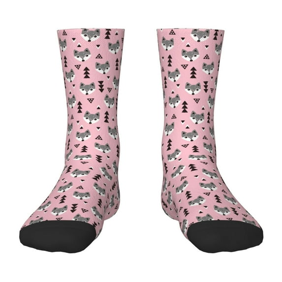 Rocae Cute Fox Pink Tree for Girls Boys Crew Socks,Children's Socks, Kids Socks, Toddler Socks: Daily Wear with Kids School Uniform