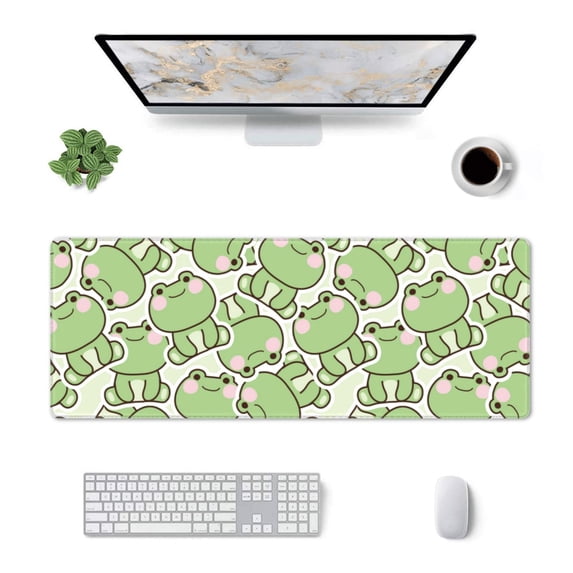 Rocae Cute Frog for Gaming Mouse Pad, Mouse Pad Large, Office Computer Keyboard Mousepad, Keyboard and Mouse Pad with Stitched Edges,31.5 x 11.8 in