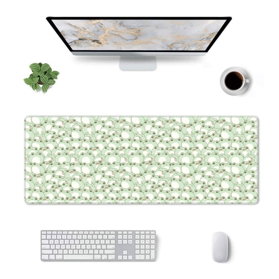 Rocae Cute Frog for Gaming Mouse Pad, Mouse Pad Large, Office Computer Keyboard Mousepad, Keyboard and Mouse Pad with Stitched Edges,31.5 x 11.8 in