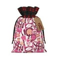 thumbnail image 1 of Rocae Cute Girl Print Christmas Drawstring Linen Gift Bag with Drawstrings Treat Bag Goody Present Bags for Christmas Party Favor, 1 of 8