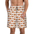 thumbnail image 1 of Rocae Cute Heart Fox Cartoon for Men's Beach Shorts Casual Elastic Waist Drawstring Summer Beach Shorts,S-3XL-X-Large, 1 of 6